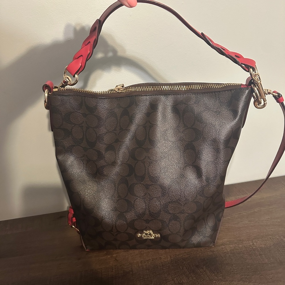 Coach Brown and Red Women's Bag